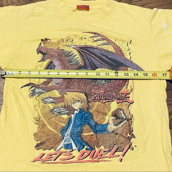 Vintage 1996 yu gi oh shirt Yellow Shirt Age 10-11 Youth Rare Unique - Picture 2 of 6